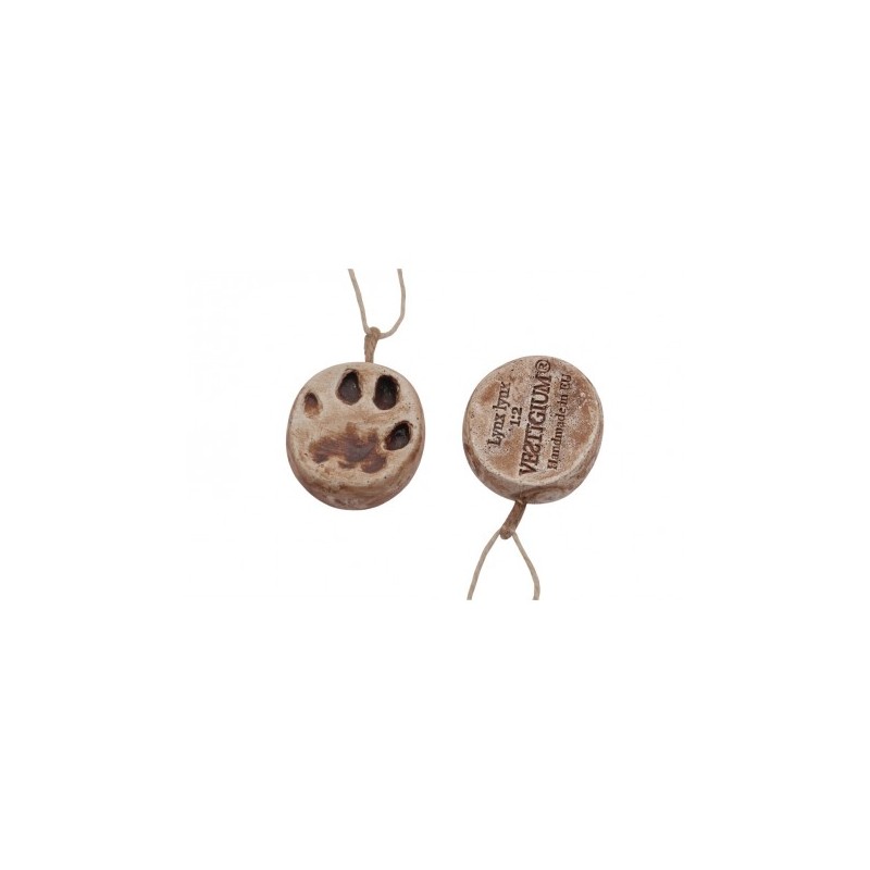 VESTIGIUM® lynx paw ceramic pendant, reduced size 1:2