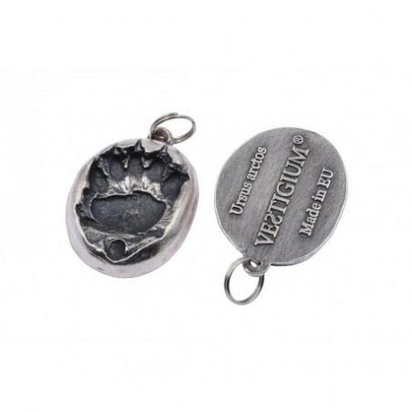 VESTIGIUM® bear paw silvered metallic pendant reduced size -1:7 VESTIGIUM® bear paw silvered metallic pendant reduced size -1:7