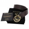 VESTIGIUM® bear paw belt, brass buckle size 1:4, luxury velvet box, polish cloth and authenticity certificate.